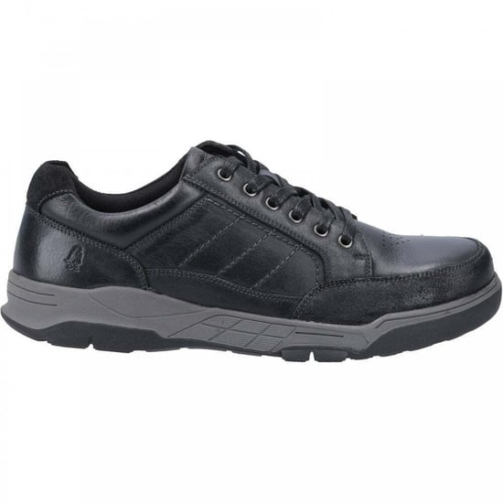 Hush Puppies Mens Finley Leather Shoes (Black) - Image 3