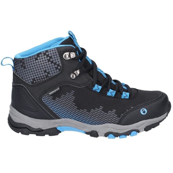Cotswold Childrens/Kids Ducklington Lace Up Hiking Boots (Black/Blue) - Image 2