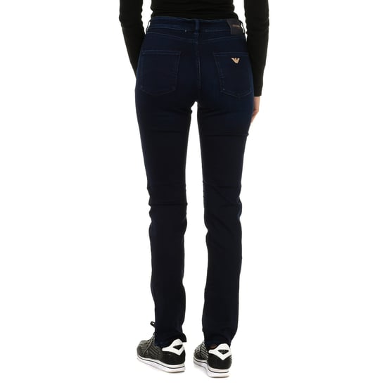 Long worn effect denim pants 6Y5J18-5D2DZ woman
