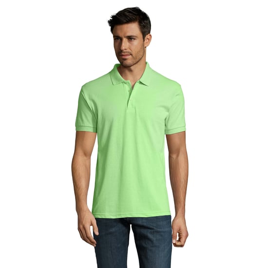 SOLs Mens Prime Pique Plain Short Sleeve Polo Shirt (Apple Green) - Image 4