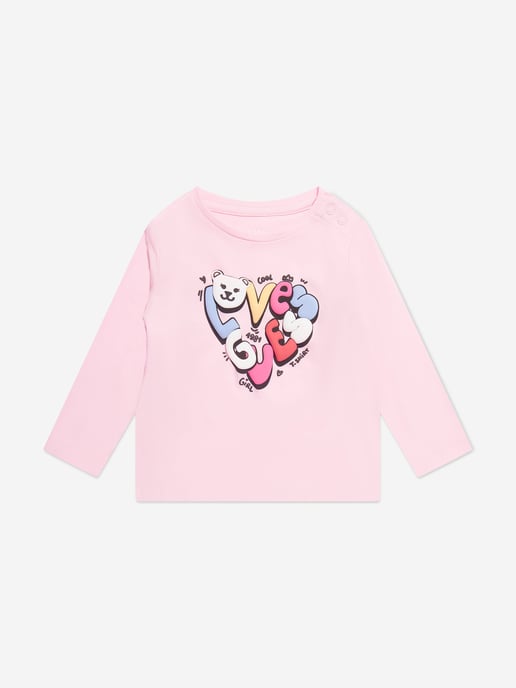 Guess Baby Girls Long Sleeve T-Shirt in Pink