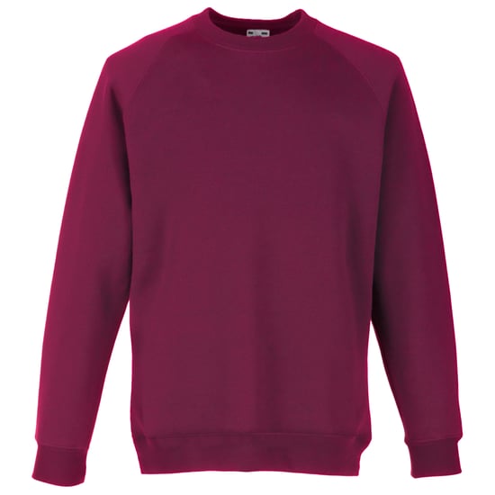 Fruit Of The Loom Childrens Unisex Raglan Sleeve Sweatshirt (Burgundy)