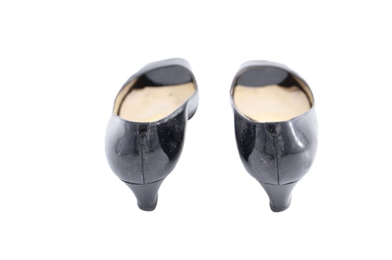 Jimmy Choo 'Baxen' Peep-toe Wedges in Black Patent Leather - Image 4