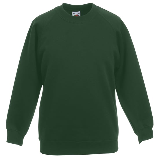 Fruit Of The Loom Childrens Unisex Raglan Sleeve Sweatshirt (Bottle Green) - Image 1