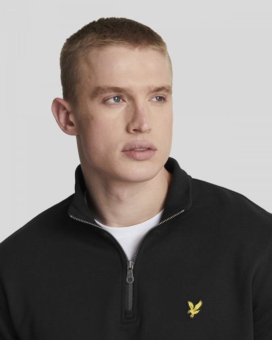 Lyle & Scott Mens Embroidered Quarter Zip Sweatshirt - Image 2