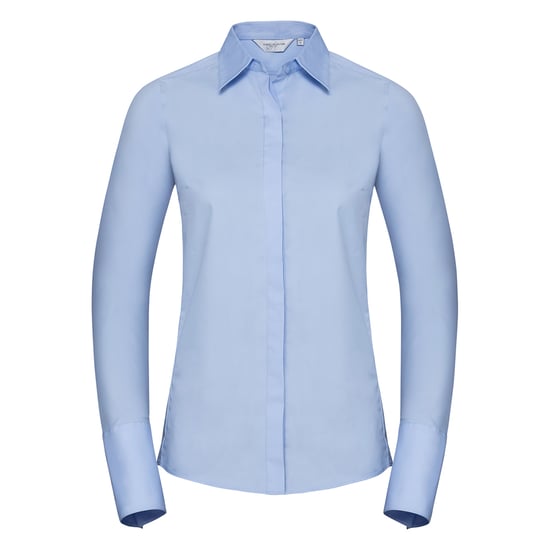Russell Collection Womens/Ladies Ultimate Stretch Slim Long-Sleeved Shirt (Bright Sky) - Image 1
