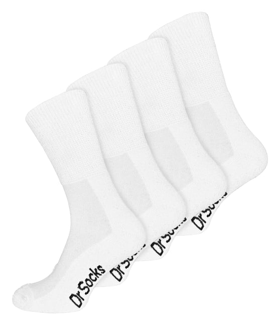 4 Pares Multipack Calcetines Diabéticos de Bambú para Hombre | Dr.Socks | Calcetines Diabéticos No Elásticos Extra Anchos para Pies Hinchados - Blanco - Image 1