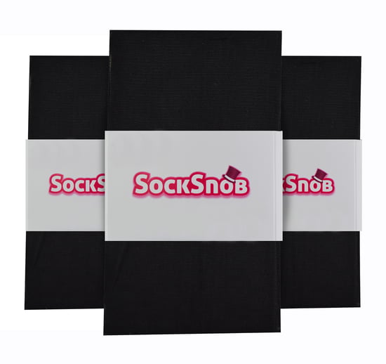 Sock Snob - Womens Vintage Seamed Tights | 3 Pair Multipack | 40 Denier Knee High Ultra Sheen Tights with Line Up the Back - Black / Black - Image 2