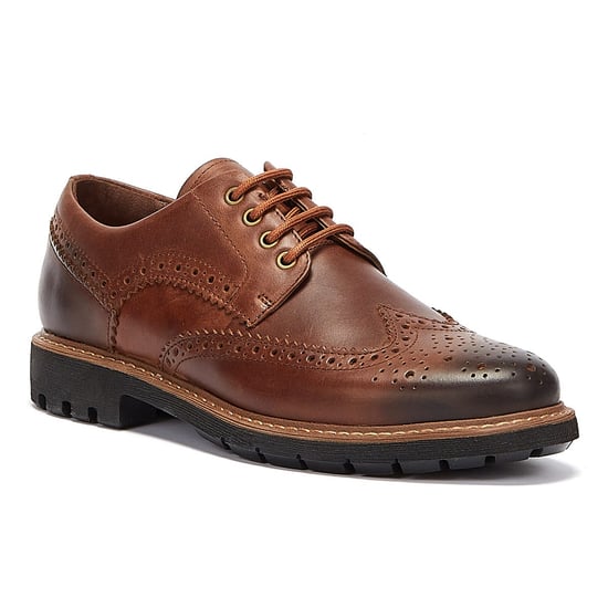 Clarks Batcombe Wing Mens Dark Tan Shoes - Image 2