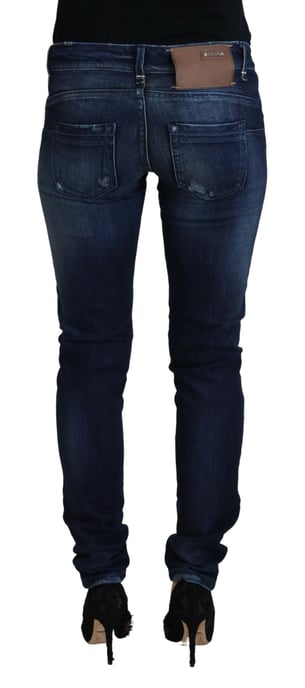 Acht Jeans de Mujer Casual en Denim de Bajo Cintura de Algodón Azul Ajustados - Image 3