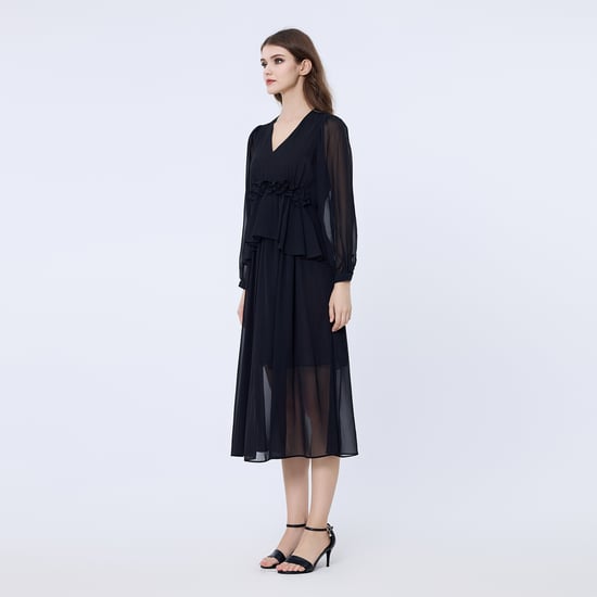 Long ruffle chiffon dress - Image 3