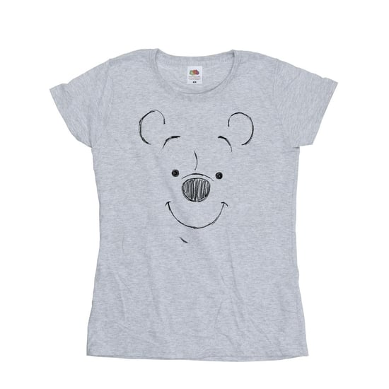 Disney Womens/Ladies Winnie The Pooh Winnie The Pooh Face Cotton T-Shirt (Sports Grey)