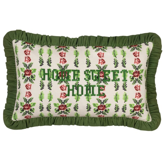 Funda de Cojín de Algodón Bordada Feeoni Hogar Dulce Hogar - Image 1