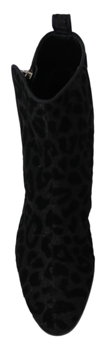 Dolce & Gabbana Black Leopard Short Boots