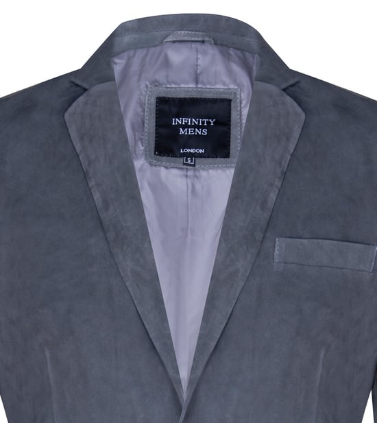 Chaqueta Blazer de Ante Abrigo de Cuero Italiano Suave - Image 4
