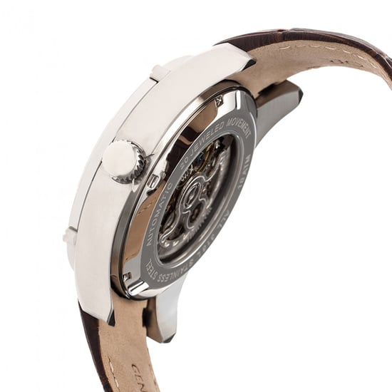 Reloj automático Heritor Daniels semiesqueleto con correa de cuero - Image 3
