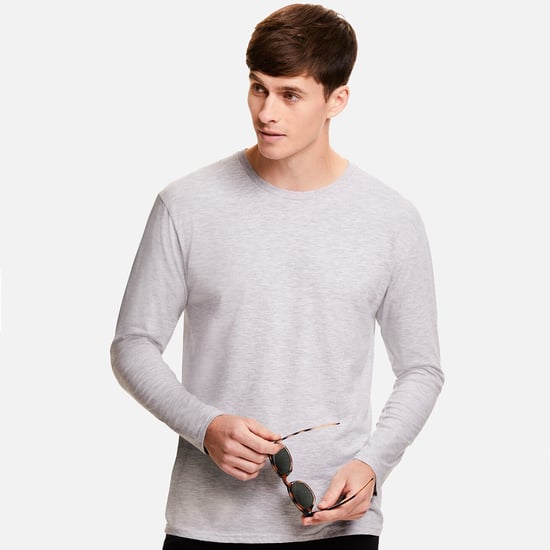 Fruit Of The Loom Mens Iconic 150 Long-Sleeved T-Shirt (Grey Heather) - Image 5