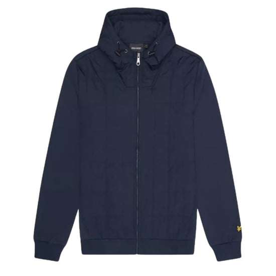 Sudadera con capucha y cremallera azul marino acolchada híbrida de Lyle & Scott - Image 1