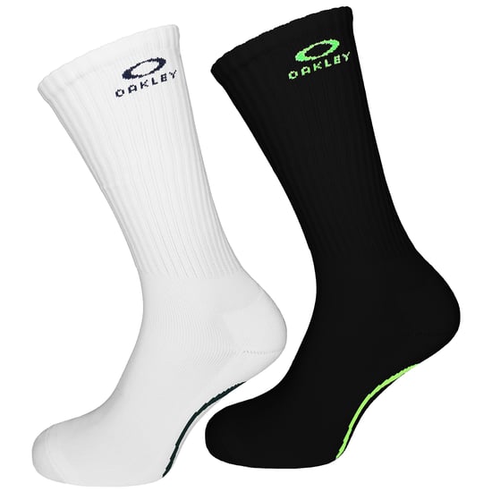 Oakley 2-Pack Ellipse Macro Mens Black/White Cycling Socks - Image 1