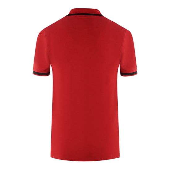 Aquascutum AQ 1851 Polo rojo con ribetes bordados - Image 2