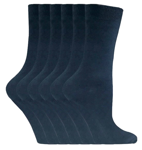 Sock Snob - 6 pares de calcetines de algodón de colores lisos para mujer - Image 1