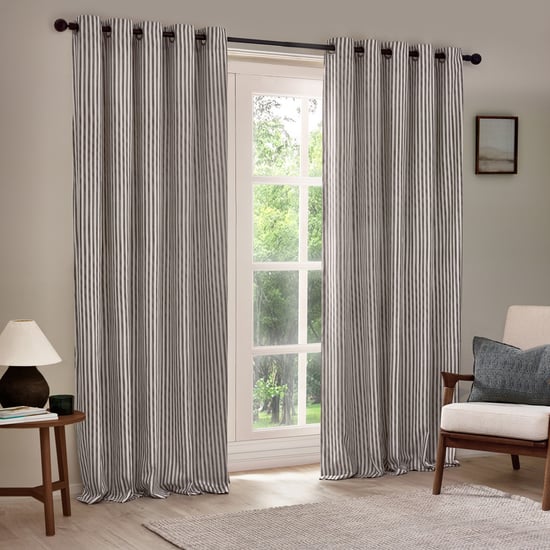 Cortinas de algodón con ojales de rayas Hebden de Yard - Image 2