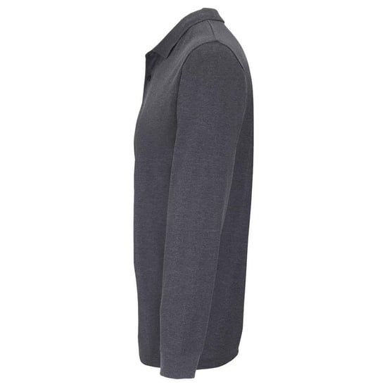 SOLS Unisex Adult Planet Long-Sleeved Polo Shirt (Charcoal Melange) - Image 3
