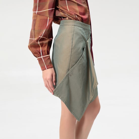 Straight skirt with detachable front panel - Image 3