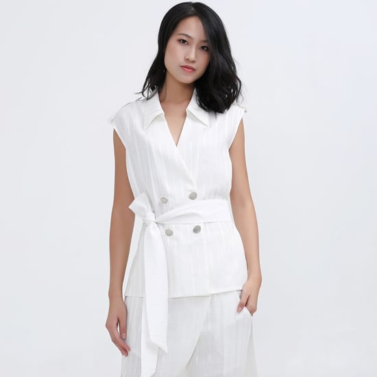 Long Bi-Material Tailored Waistcoat