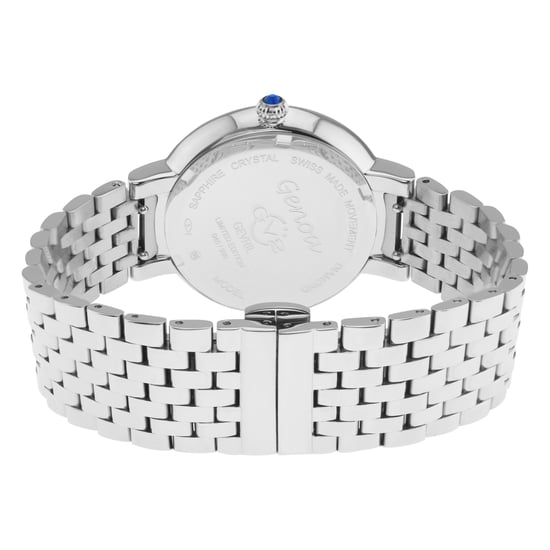 GV2 Reloj para mujer Genoa Diamond 12530 de cuarzo suizo y acero inoxidable plateado - Image 2