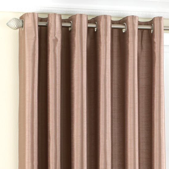 Fiji Silk Effect Eyelet Curtains in Latte