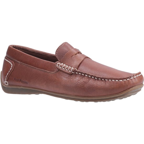 Hush Puppies Mens Roscoe Leather Slip On Loafer Shoes - Image 1