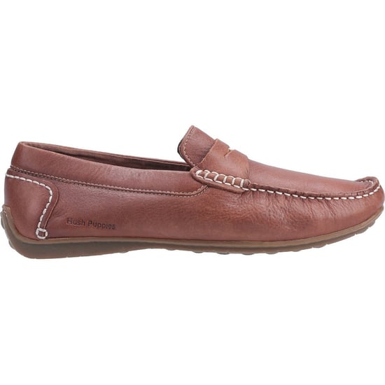 Hush Puppies Mens Roscoe Leather Slip On Loafer Shoes - Image 2