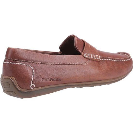 Hush Puppies Mens Roscoe Leather Slip On Loafer Shoes - Image 3