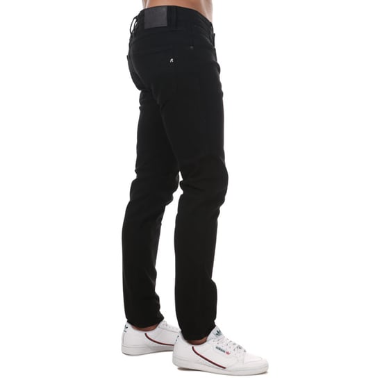 Men's Replay Anbass Slim Fit Stretch Jeans in Black - Image 4