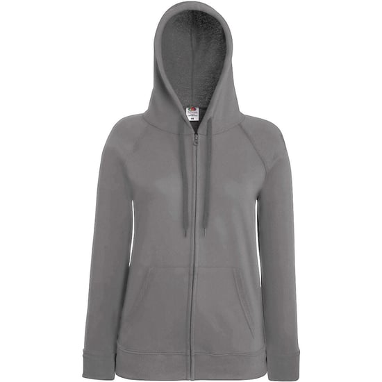 Fruit Of The Loom Ladies Fitted Lightweight Hooded Sweatshirts Jacket / Zoodie (240 GSM) - Image 2