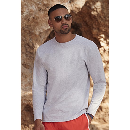 Fruit Of The Loom Mens Valueweight Crew Neck Long Sleeve T-Shirt - Image 3