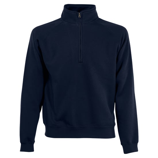 Fruit Of The Loom Mens Zip Neck Sweatshirt (Deep Navy) - Image 1