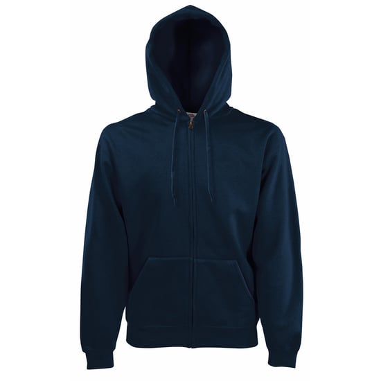 Fruit Of The Loom Mens Zip Through Hooded Sweatshirt / Hoodie (Deep Navy) - Image 1
