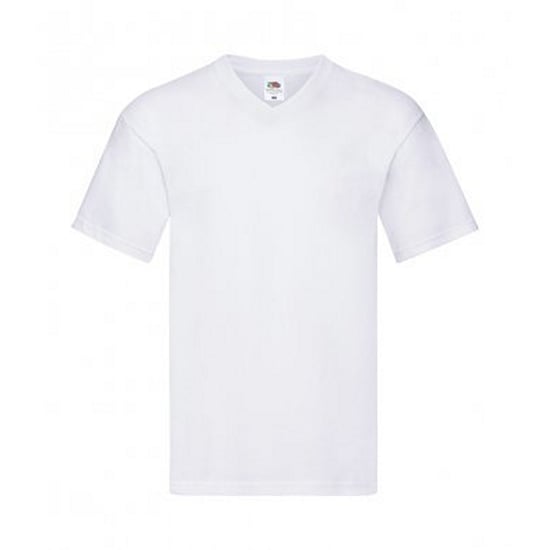 Fruit Of The Loom Mens Original V Neck T-Shirt (White) - Image 1