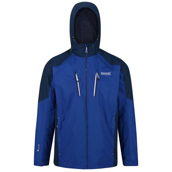 Regatta Mens Calderdale III Waterproof Jacket With Concealed Hood (Nautical Blue/Dark Denim) - Image 1