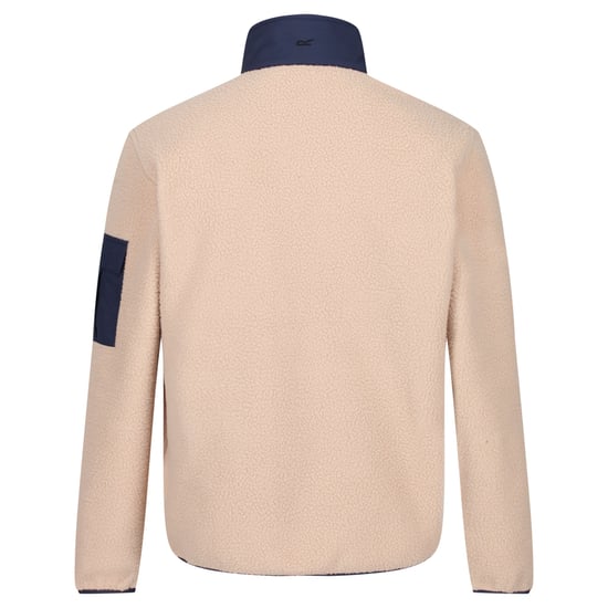 Regatta Mens Cormac Heavyweight Button Neck Fleece Sweater (Oat/Navy)