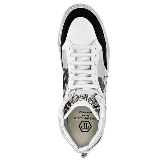 Zapatillas de deporte blancas de cuero con caña alta Retrokickz de Philipp Plein - Image 3