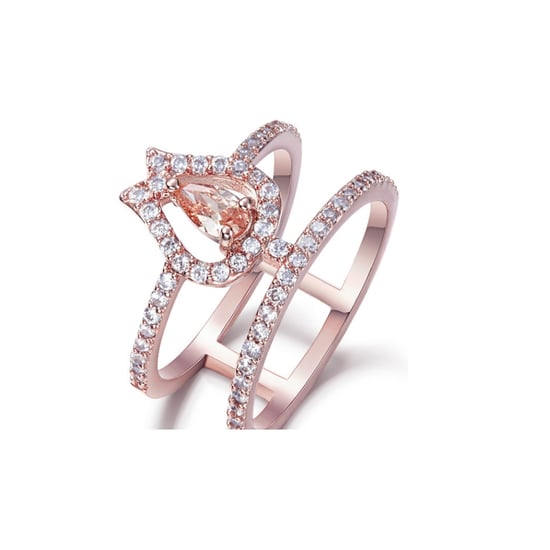 Swarovski - White and Orange Swarovski Elements Crystal and Rhodium Plated
