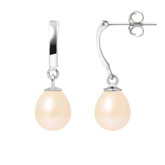 Pink Freshwater Pearls Dangling Earrings and white gold 375/1000 - Image 1