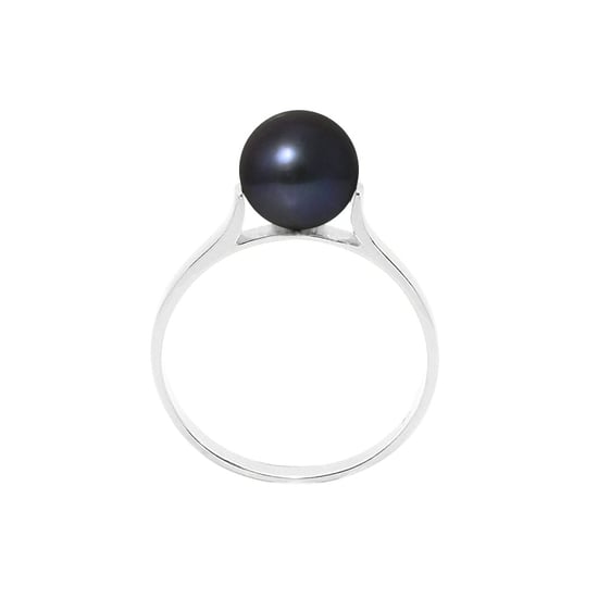 7-8 mm Black Freshwater Pearl Ring and 925 Silver - Image 1
