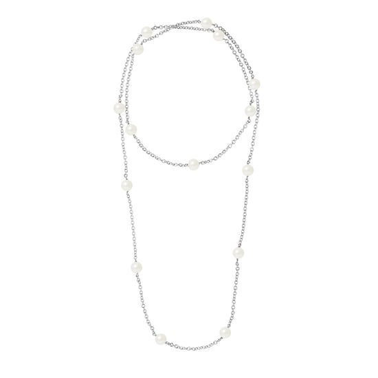 925 Sterling Silver Long Necklace and White Freshwater Pearls - Image 1