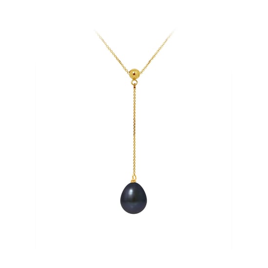 Black Freshwater Pearl Choker Necklace and 750/1000 Yellow Gold - Image 1