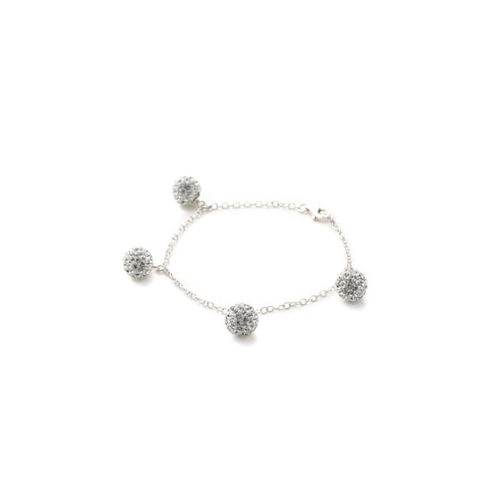 White Crystal Beads Bracelet and 925 Silver - Image 2