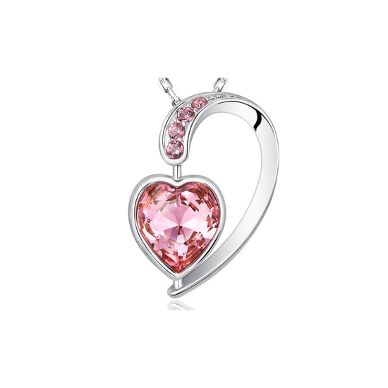 Swarovski - Pink Swarovski Crystal Elements and Rhodium Plated Heart Pendant - Image 2